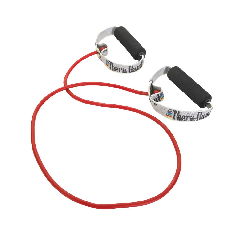 Theraband Tubing ar rokturiem 1,4 m pretestības gumijas lente, sarkana. Preces kods: 21232 Theraband Tubing ar rokturiem 1,4 m pretestības gumijas lente, sarkana. Preces kods: 21232