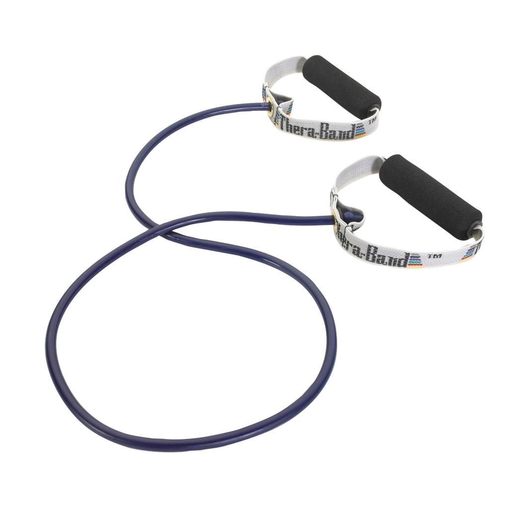 Theraband Tubing ar rokturiem 1,4 m pretestības gumijas lente, zila. Preces kods: 21252 Theraband Tubing ar rokturiem 1,4 m pretestības gumijas lente, zila. Preces kods: 21252