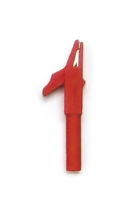 Krokodīlknaģa savienotājs, 4 mm, sarkans