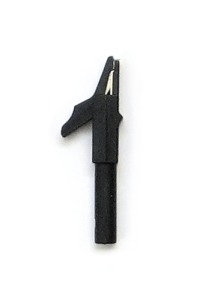 Krokodīlknaģa savienotājs, 4 mm, melns