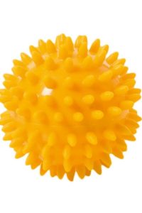 Masāžas bumba ar pumpiņām 8 cm, dzeltena