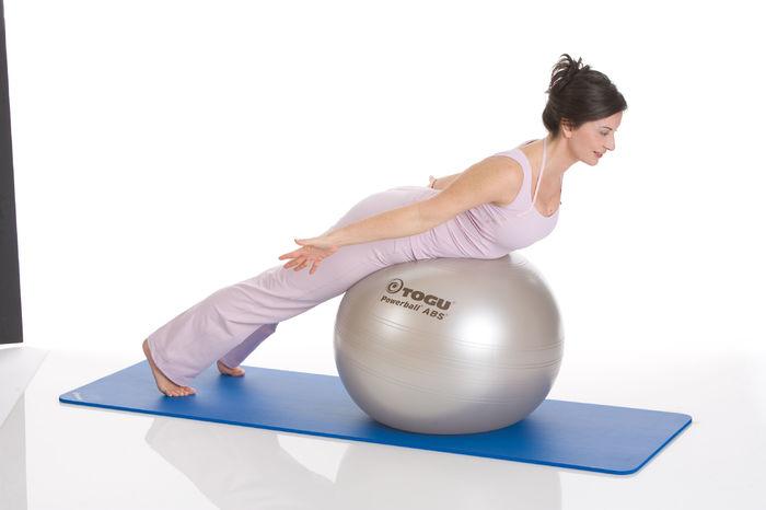 Sudraba krāsas PowerBall fitnesa bumba.